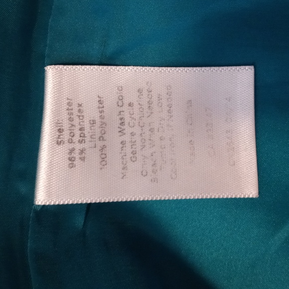 🦚Talbots🦚 - Teal/Tan Peacock/Feather Print Skirt - Picture 7 of 10